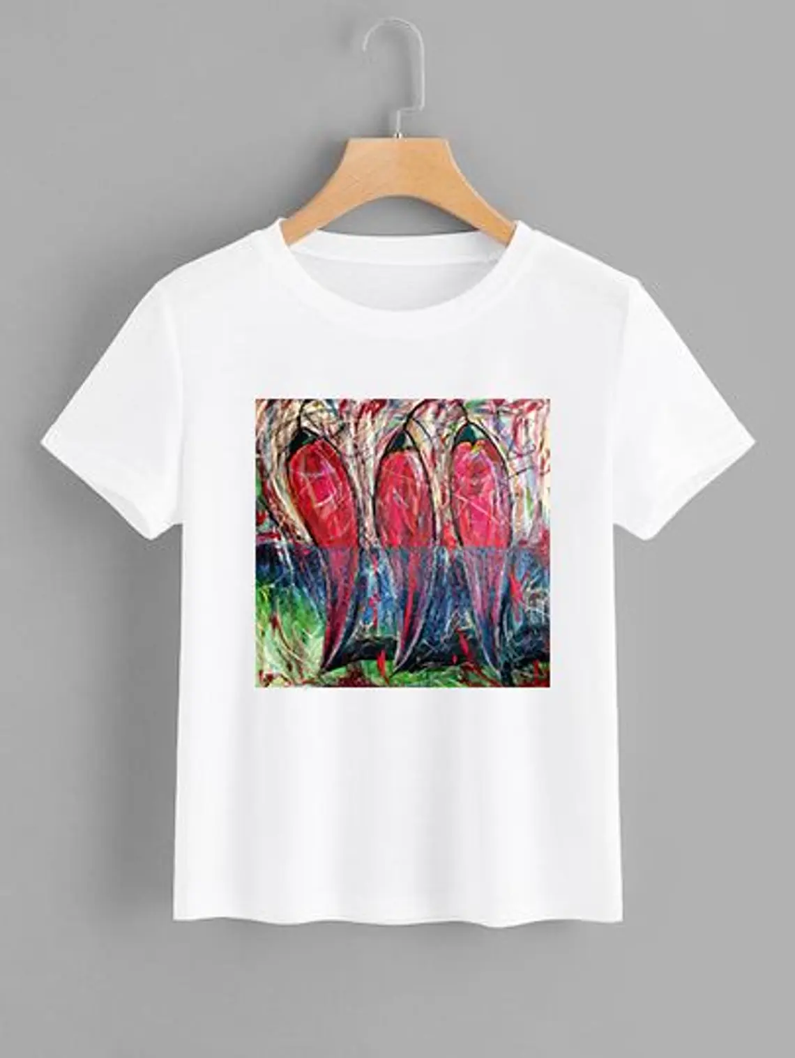 T-shirt - Art painting - Red Hot Chilli Peppers - White