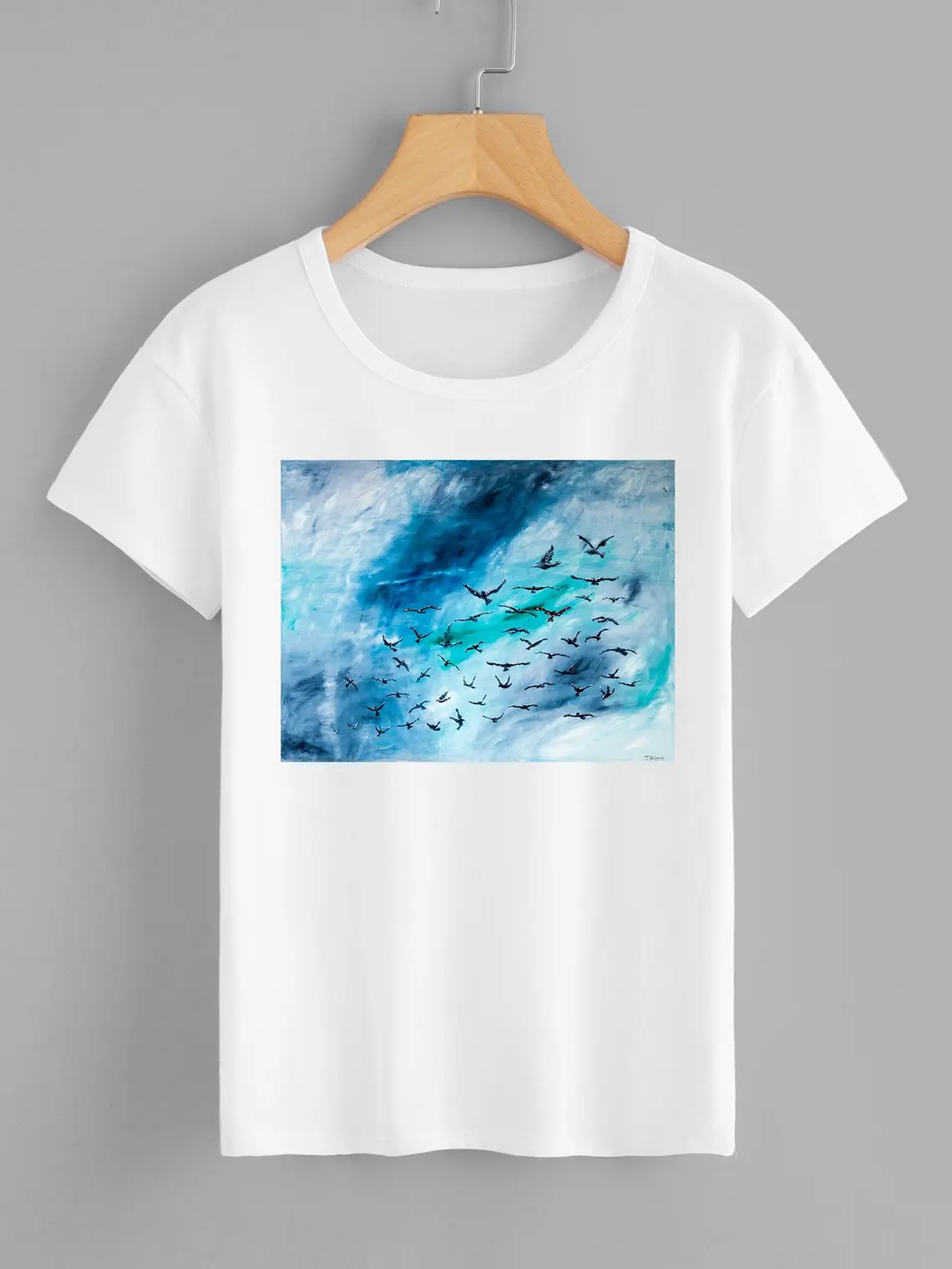 T-shirt - Art painting - Freedom - White