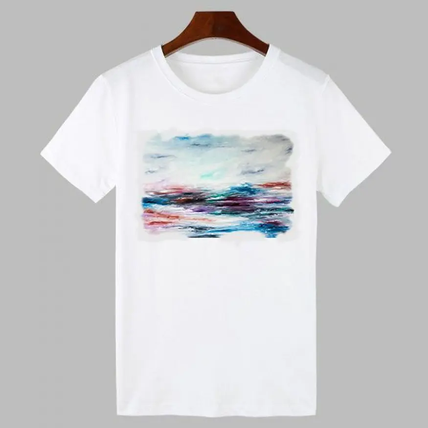 T-shirt - Art painting - Tequila Sunrise - White
